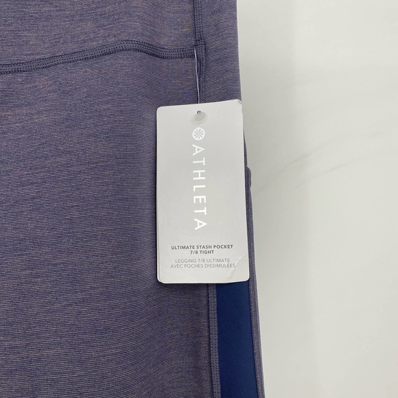 Athleta Ultimate Stash Pocket 7/8 Tight Dress Blue Hearth Rose Sz Large - Picture 4 of 9